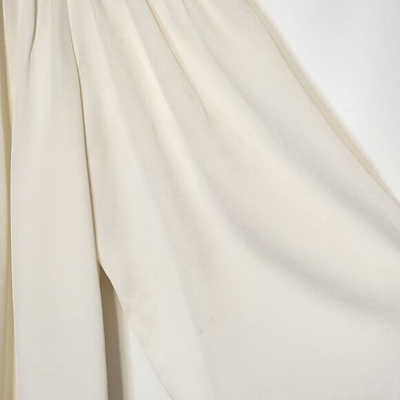 Theory Silk Off The Shoulder Smocked 3/4 Sleeve White Ivory Blouse Size M - Picture 11 of 13